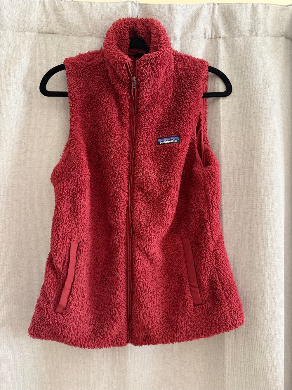 Patagonia Red Sherpa Fleece Vest - Zip Front